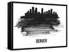 Denver Skyline Brush Stroke - Black II-NaxArt-Framed Stretched Canvas