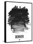 Denver Skyline Brush Stroke - Black-NaxArt-Framed Stretched Canvas