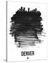 Denver Skyline Brush Stroke - Black-NaxArt-Stretched Canvas