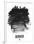 Denver Skyline Brush Stroke - Black-NaxArt-Framed Art Print