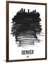 Denver Skyline Brush Stroke - Black-NaxArt-Framed Art Print
