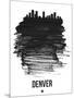 Denver Skyline Brush Stroke - Black-NaxArt-Mounted Art Print