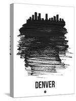 Denver Skyline Brush Stroke - Black-NaxArt-Stretched Canvas