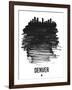 Denver Skyline Brush Stroke - Black-NaxArt-Framed Art Print