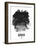 Denver Skyline Brush Stroke - Black-NaxArt-Framed Art Print