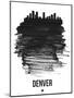 Denver Skyline Brush Stroke - Black-NaxArt-Mounted Art Print