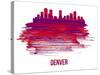 Denver Skyline Brush Stroke - Red-NaxArt-Stretched Canvas