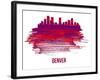 Denver Skyline Brush Stroke - Red-NaxArt-Framed Art Print