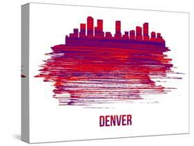 Denver Skyline Brush Stroke - Red-NaxArt-Stretched Canvas