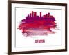 Denver Skyline Brush Stroke - Red-NaxArt-Framed Art Print