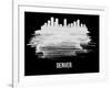 Denver Skyline Brush Stroke - White-NaxArt-Framed Art Print