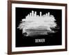 Denver Skyline Brush Stroke - White-NaxArt-Framed Art Print