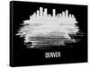 Denver Skyline Brush Stroke - White-NaxArt-Framed Stretched Canvas