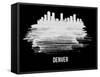 Denver Skyline Brush Stroke - White-NaxArt-Framed Stretched Canvas