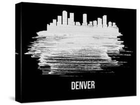 Denver Skyline Brush Stroke - White-NaxArt-Stretched Canvas
