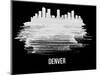 Denver Skyline Brush Stroke - White-NaxArt-Mounted Premium Giclee Print