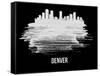 Denver Skyline Brush Stroke - White-NaxArt-Framed Stretched Canvas