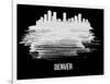 Denver Skyline Brush Stroke - White-NaxArt-Framed Art Print