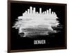 Denver Skyline Brush Stroke - White-NaxArt-Framed Art Print