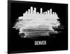 Denver Skyline Brush Stroke - White-NaxArt-Framed Art Print