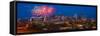 Denver Skyline Fireworks-Steve Gadomski-Framed Stretched Canvas