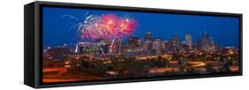 Denver Skyline Fireworks-Steve Gadomski-Framed Stretched Canvas