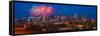 Denver Skyline Fireworks-Steve Gadomski-Framed Stretched Canvas