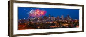 Denver Skyline Fireworks-Steve Gadomski-Framed Photographic Print