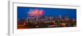 Denver Skyline Fireworks-Steve Gadomski-Framed Photographic Print