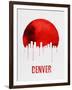 Denver Skyline Red-null-Framed Art Print