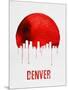 Denver Skyline Red-null-Mounted Art Print