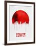 Denver Skyline Red-null-Framed Art Print