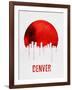 Denver Skyline Red-null-Framed Art Print