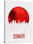 Denver Skyline Red-null-Stretched Canvas