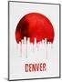 Denver Skyline Red-null-Mounted Art Print