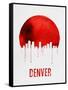 Denver Skyline Red-null-Framed Stretched Canvas