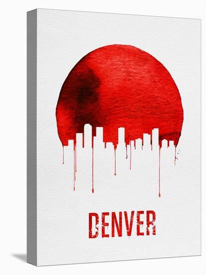 Denver Skyline Red-null-Stretched Canvas