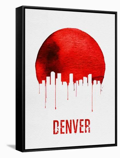 Denver Skyline Red-null-Framed Stretched Canvas