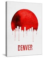 Denver Skyline Red-null-Stretched Canvas