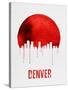 Denver Skyline Red-null-Stretched Canvas