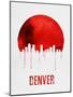 Denver Skyline Red-null-Mounted Art Print