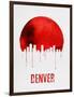 Denver Skyline Red-null-Framed Art Print