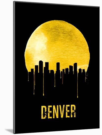 Denver Skyline Yellow-null-Mounted Art Print