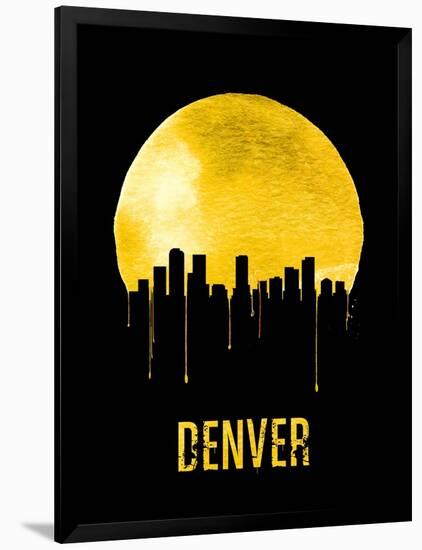 Denver Skyline Yellow-null-Framed Art Print