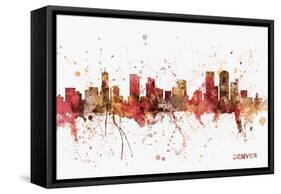 Denver Skyline-Michael Tompsett-Framed Stretched Canvas