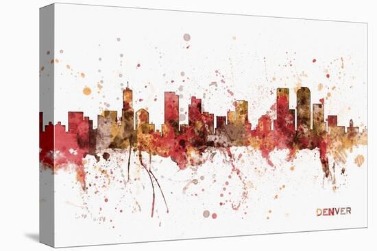 Denver Skyline-Michael Tompsett-Stretched Canvas