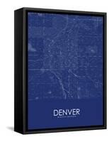 Denver, United States of America Blue Map-null-Framed Stretched Canvas