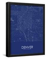 Denver, United States of America Blue Map-null-Framed Poster