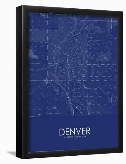 Denver, United States of America Blue Map-null-Framed Poster