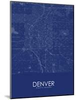 Denver, United States of America Blue Map-null-Mounted Poster